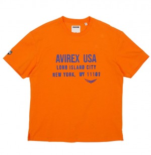 Avirex Aviator Tee Muške Tees Narančaste | LWDZ-87419