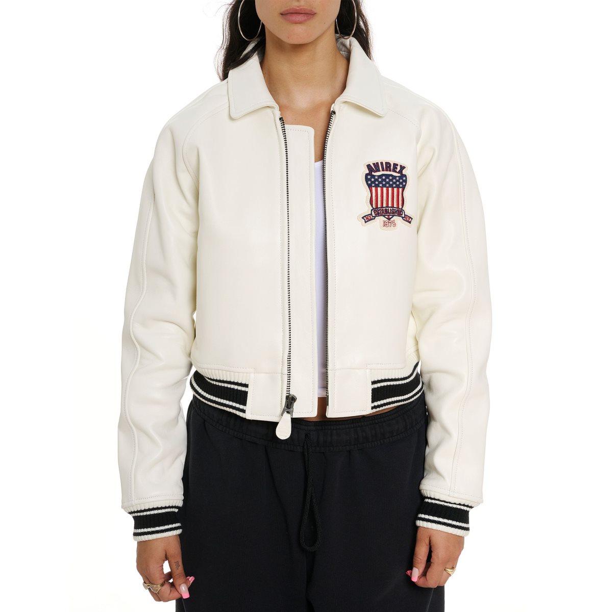 Avirex Cropped Icon Jacket Ženske Jakna Bijele | OXRB-69047