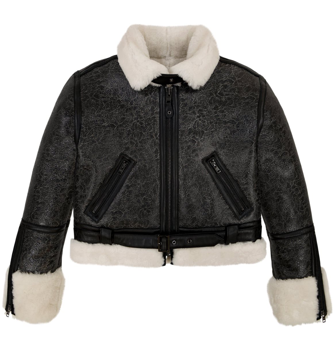 Avirex Cropped Shearling Jacket Ženske Jakna Visebojne | ZKCD-27530