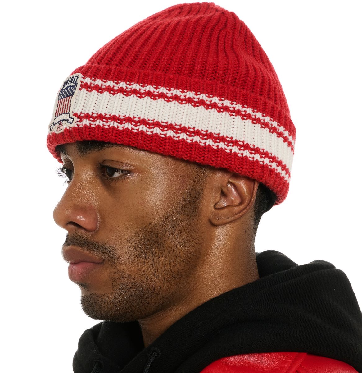 Avirex Icon Striped Beanie Muške Šeširi Crvene | RIZG-65091