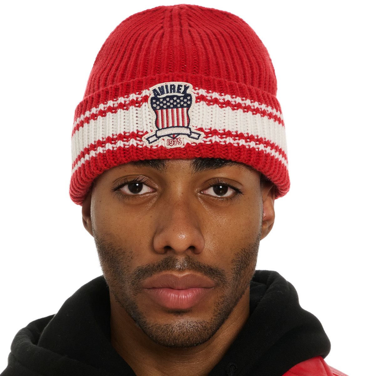 Avirex Icon Striped Beanie Muške Šeširi Crvene | WLZI-76045