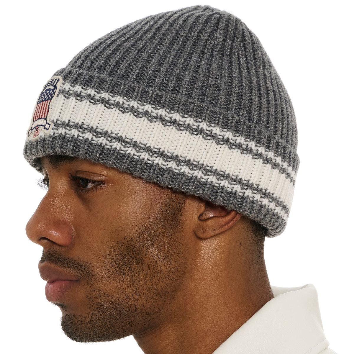 Avirex Icon Striped Beanie Muške Šeširi Sive | RQXV-28943