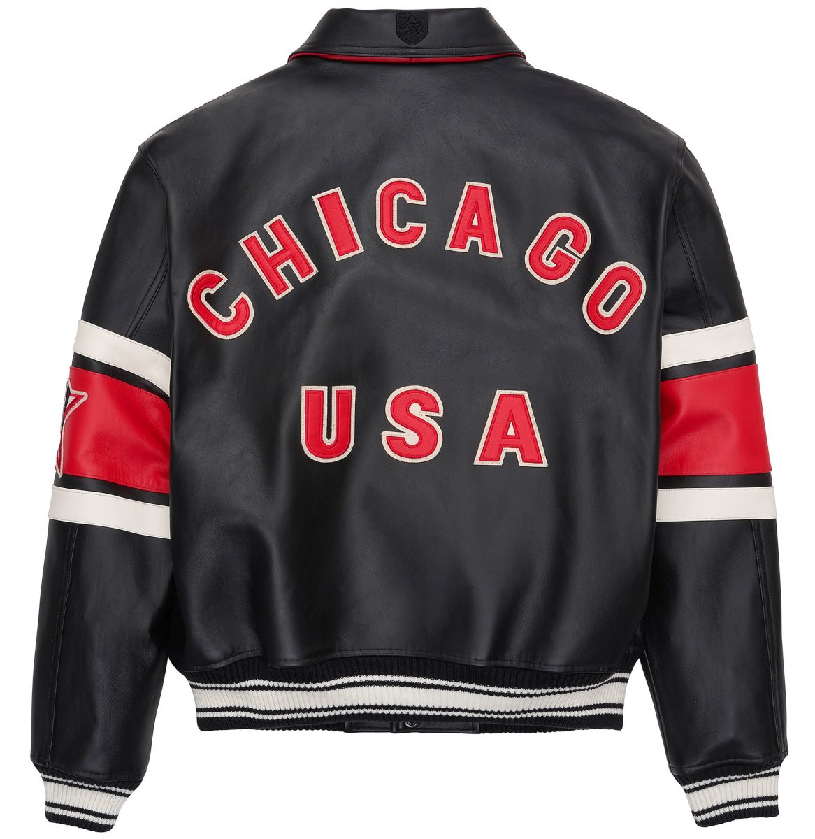 Avirex Limited Edition City Series Chicago Jacket Muške Leather Crne | LWSA-70534