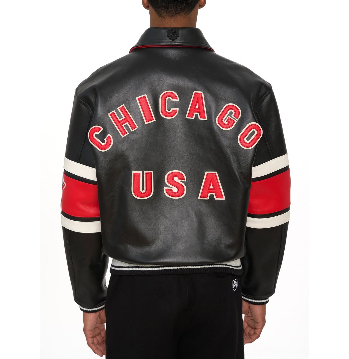 Avirex Limited Edition City Series Chicago Jacket Muške Leather Crne | LWSA-70534