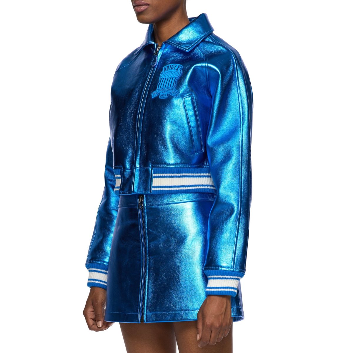 Avirex Limited Edition Cropped Metallic Icon Jacket Ženske Jakna Plave | UKPM-39501