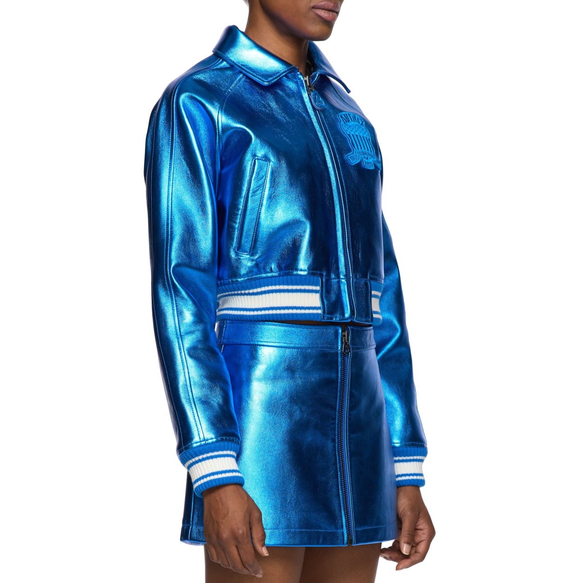 Avirex Limited Edition Cropped Metallic Icon Jacket Ženske Jakna Plave | UKPM-39501