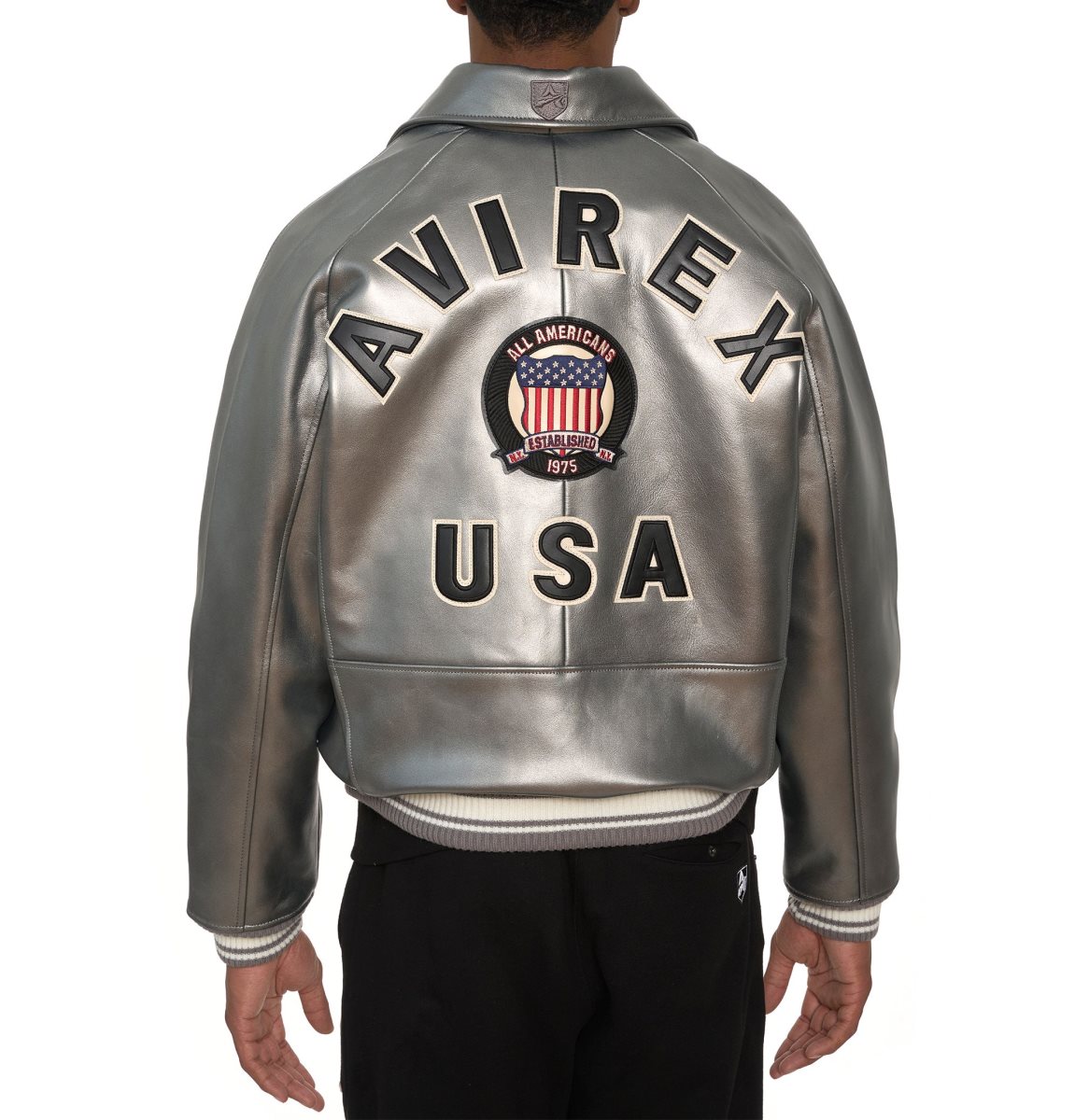 Avirex Limited Edition Pewter Metallic Icon Jacket Muške Leather Metalne Srebrne | KTSL-81026