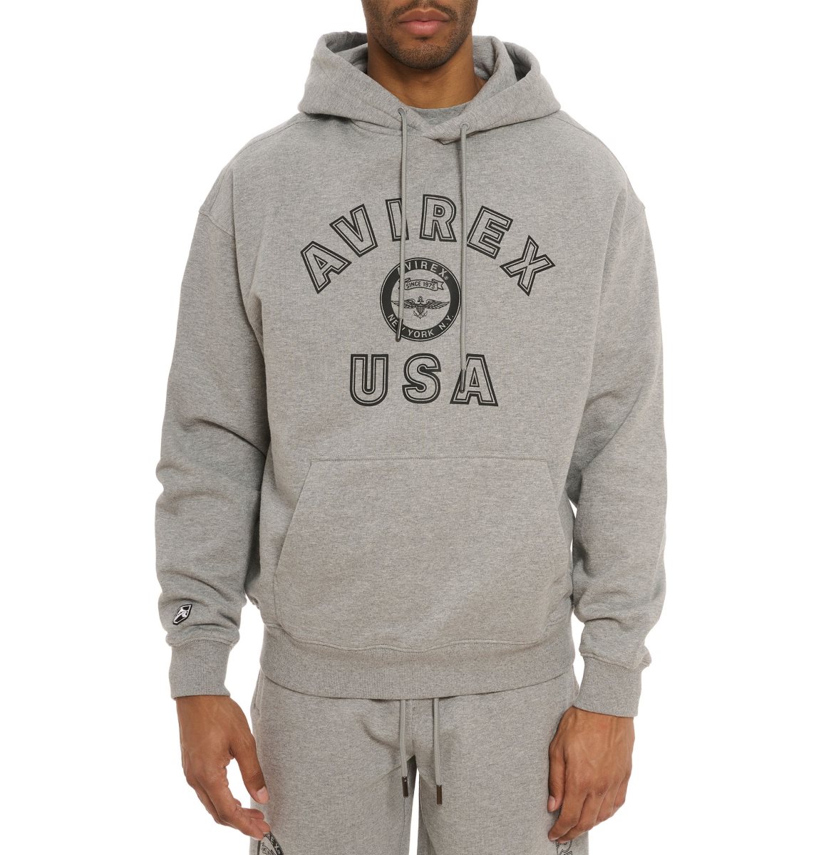 Avirex Stadium Hoodie Muške Majica s Kapuljačom Sive | AXBG-91305